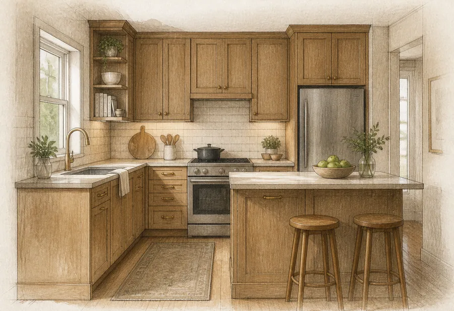 A practical handcrafted oak kitchen